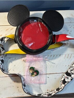 Mickey Ear Clear-Front Belt Bag - Black & Red